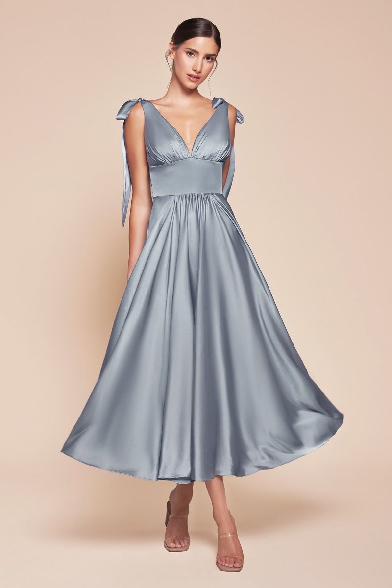 Maggie Midi Dress Dusty Blue