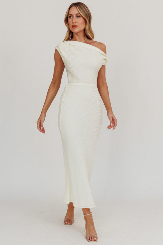 NEW White One Shoulder Maxi Dress, Cocktail Dress, hotsell Elegant Floor Length Dress