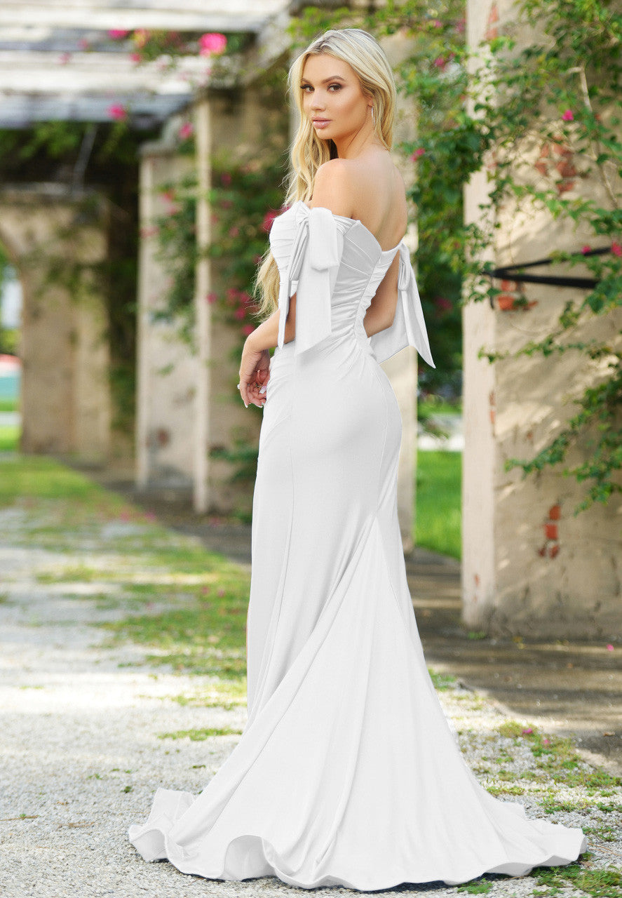 Off white long gown best sale