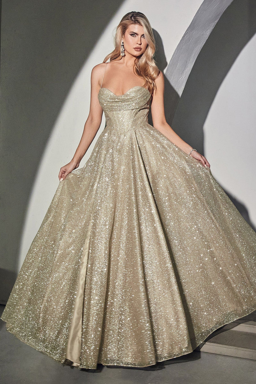 Gold sparkly ball gown hotsell