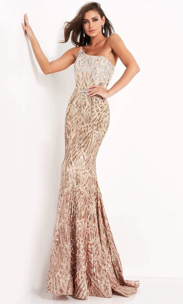 Jovani white and gold dress best sale