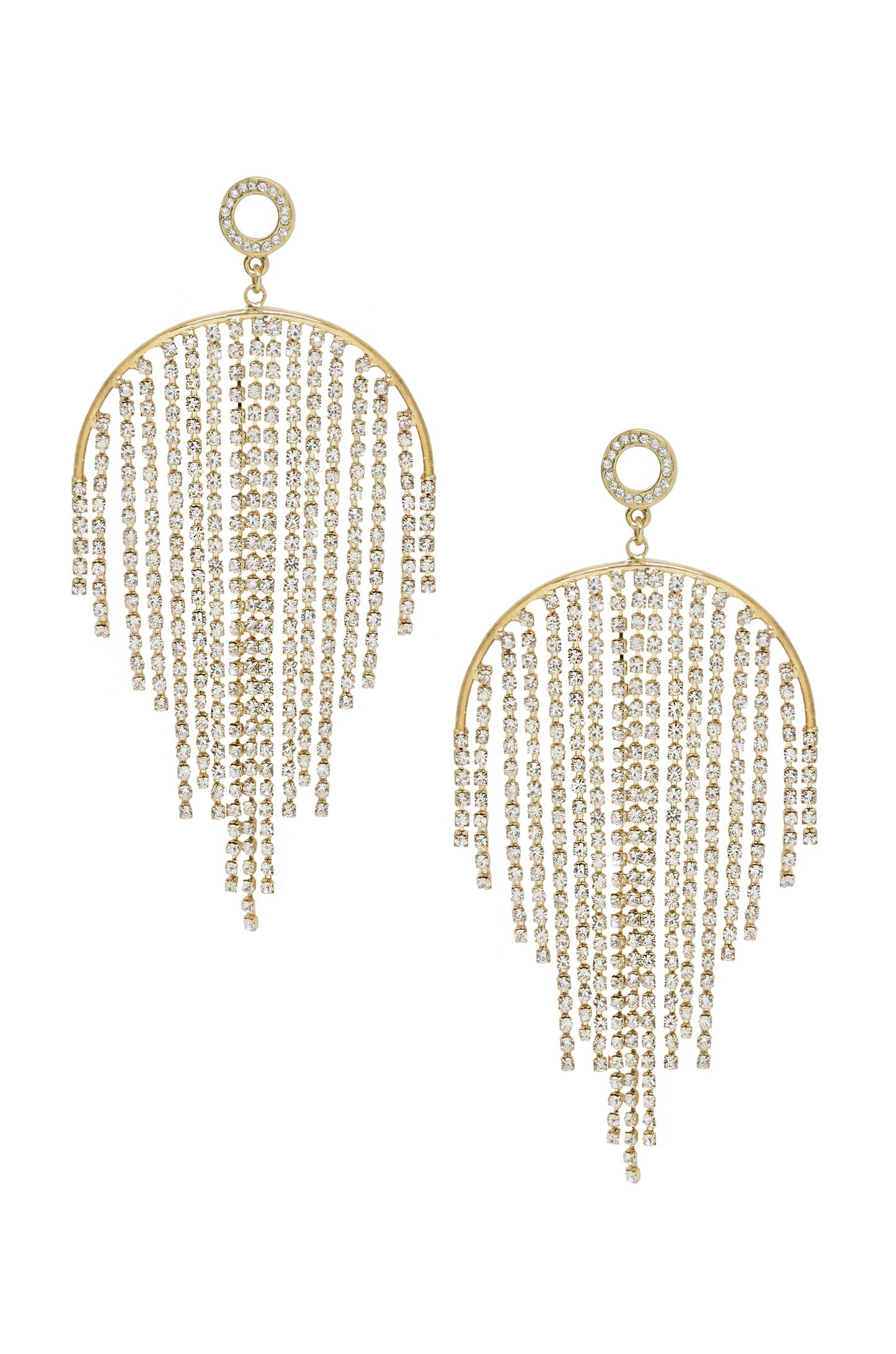 Crystal Elegance Fringe Dangle Earrings