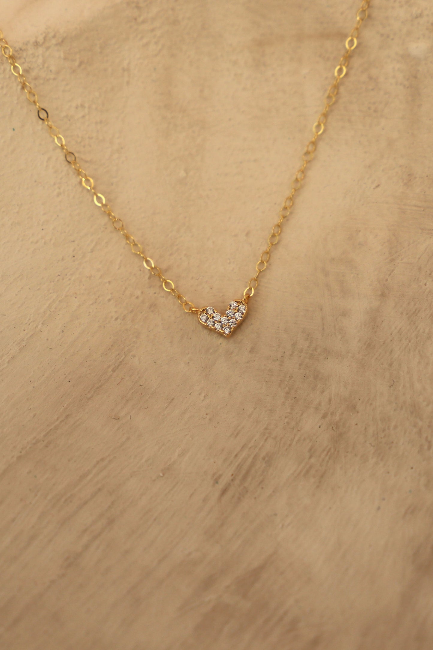 CZ FLOATING HEART NECKLACE