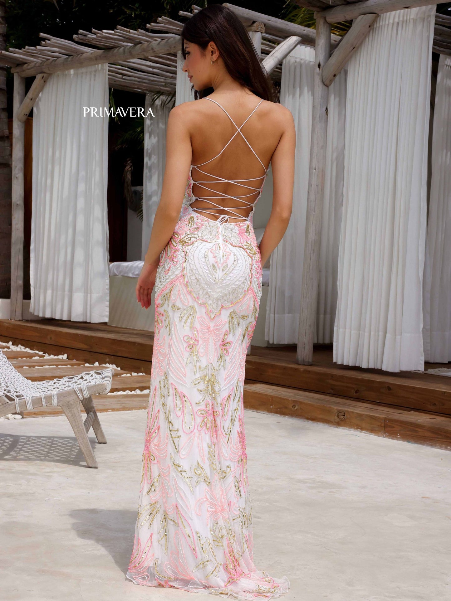 4156 - Primavera - Long Beaded Gown