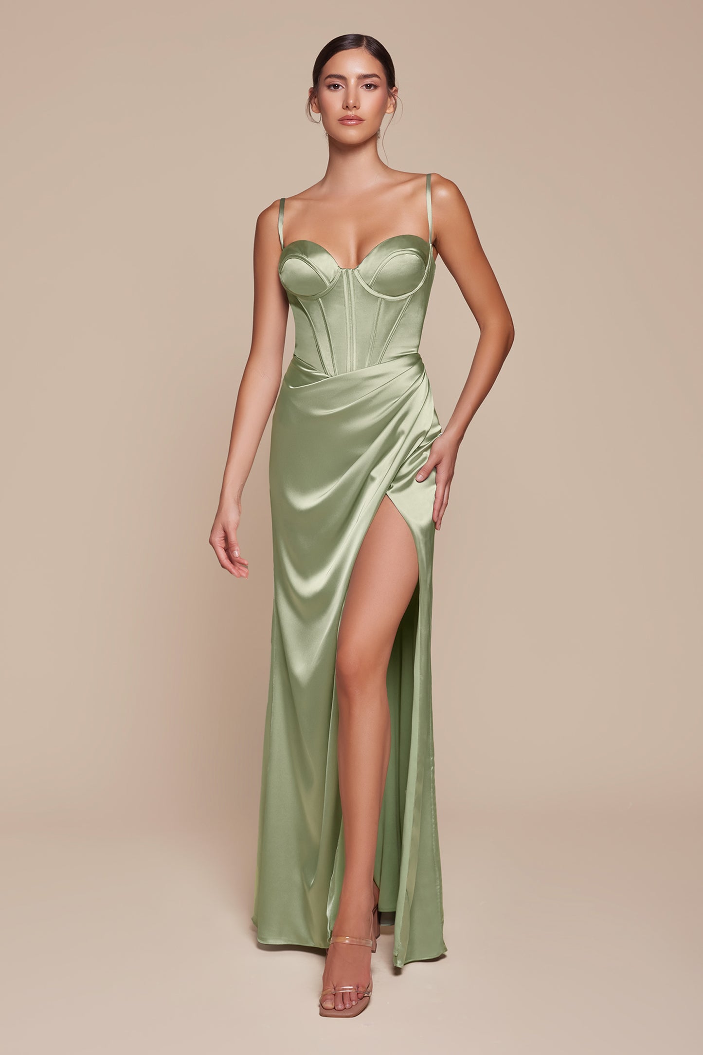 Jocelyn Gown - Fitted Satin Bustier Gown