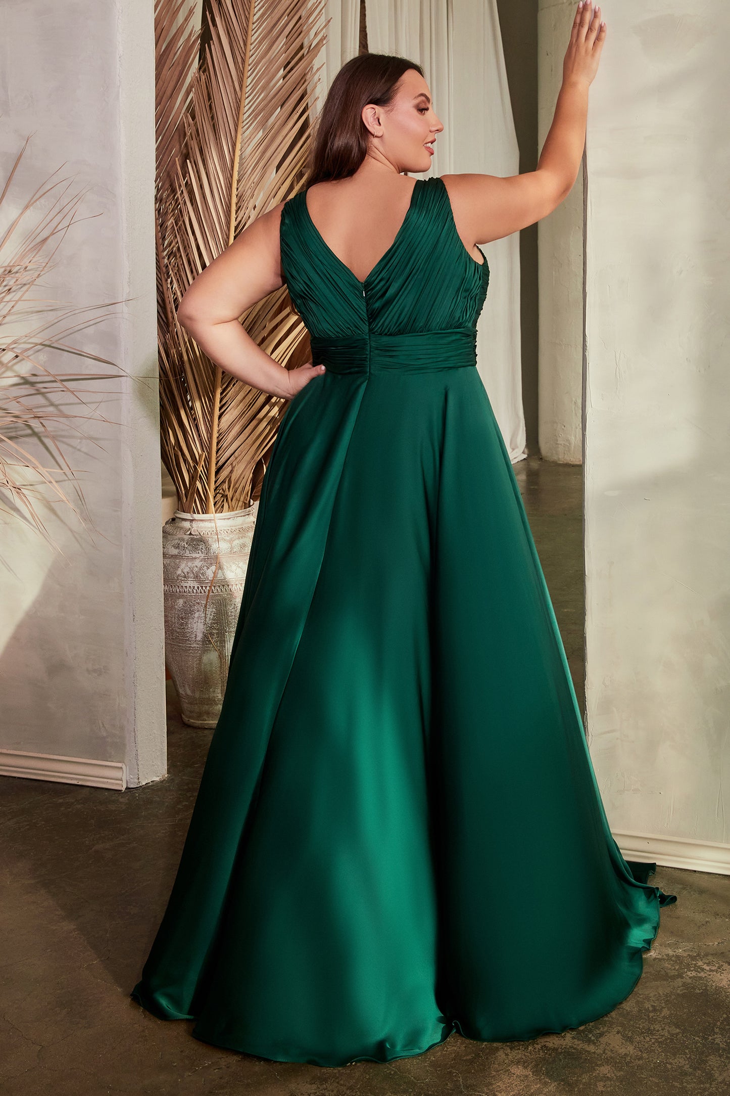 Marlena Gown - A-Line Keyhole Satin Dress