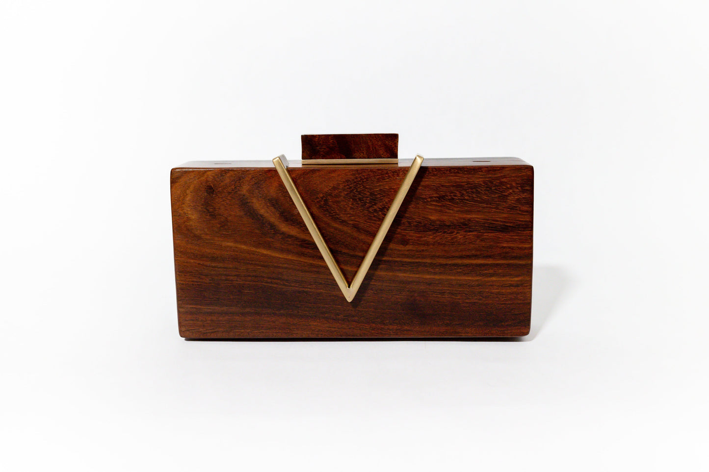 Classic V Wooden Clutch