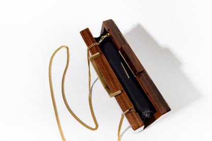 Classic V Wooden Clutch