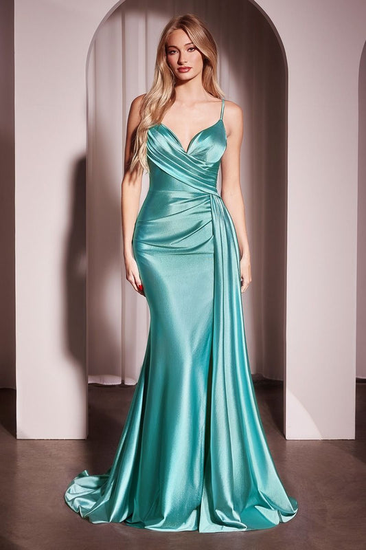 Brooklyn Gown - Sea Mist - SOFT SATIN FIT & FLARE GOWN