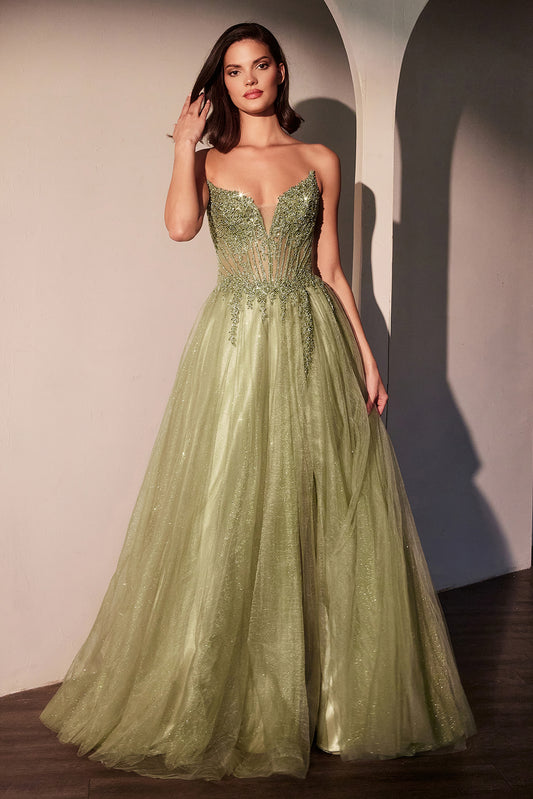 MERI GOWN - STRAPLESS LAYERED TULLE A-LINE DRESS