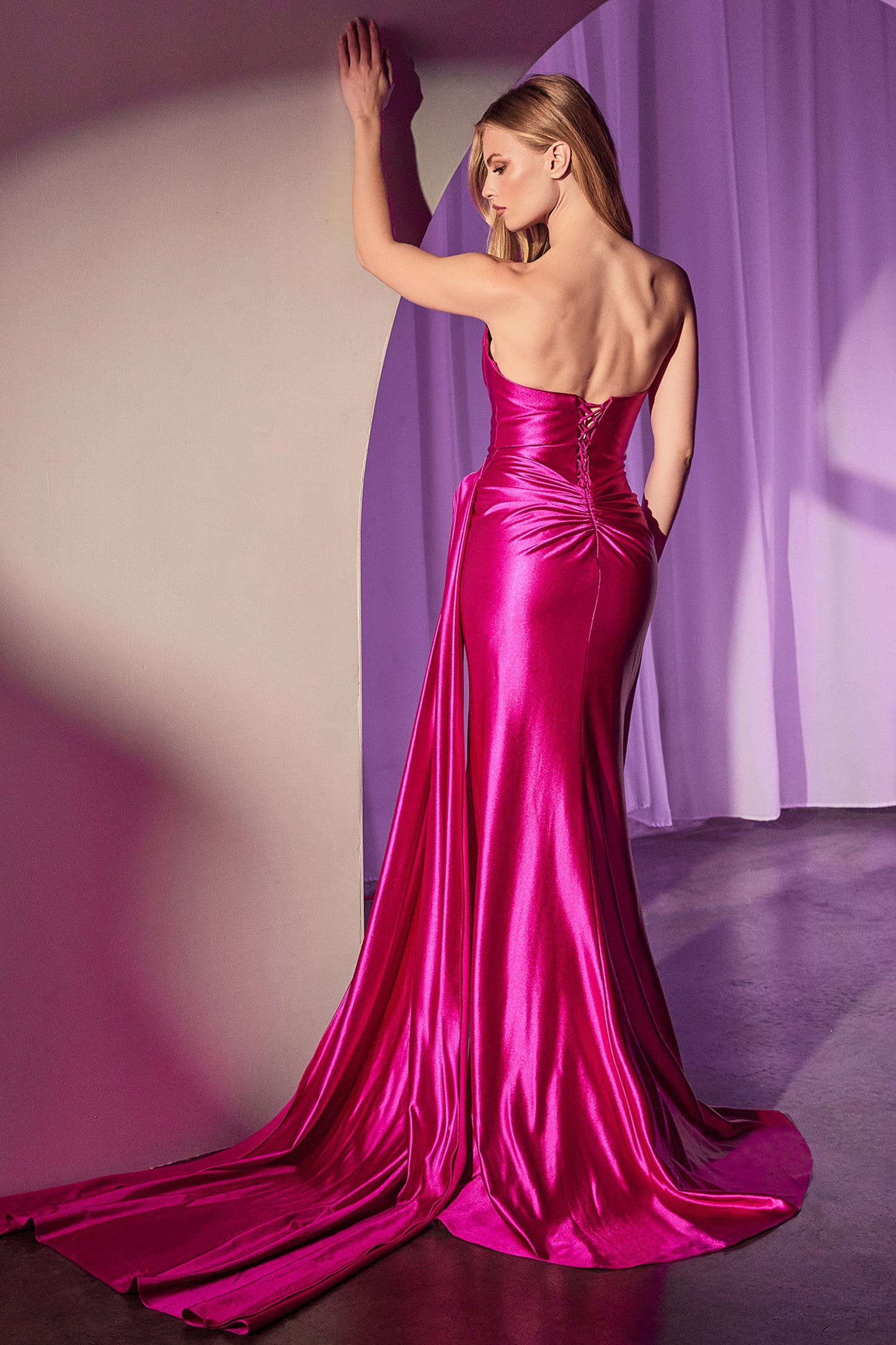 Ondine Gown - Strapless Fitted Structured Satin Gown