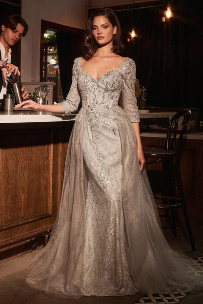 Liesel Gown - LONG SLEEVE LACE FITTED DRESS & OVERSKIRT