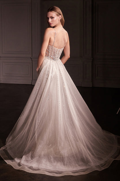 Cassiopeia Gown - Fit & Flare Crystal-Embellished Gown with Overskirt