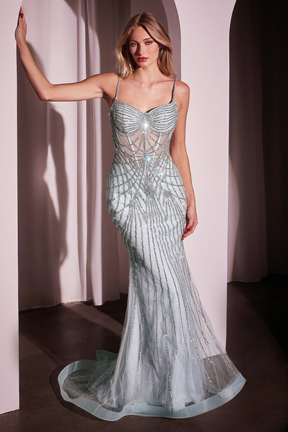 Gael Gown - FITTED PEARL & CRYSTAL GOWN