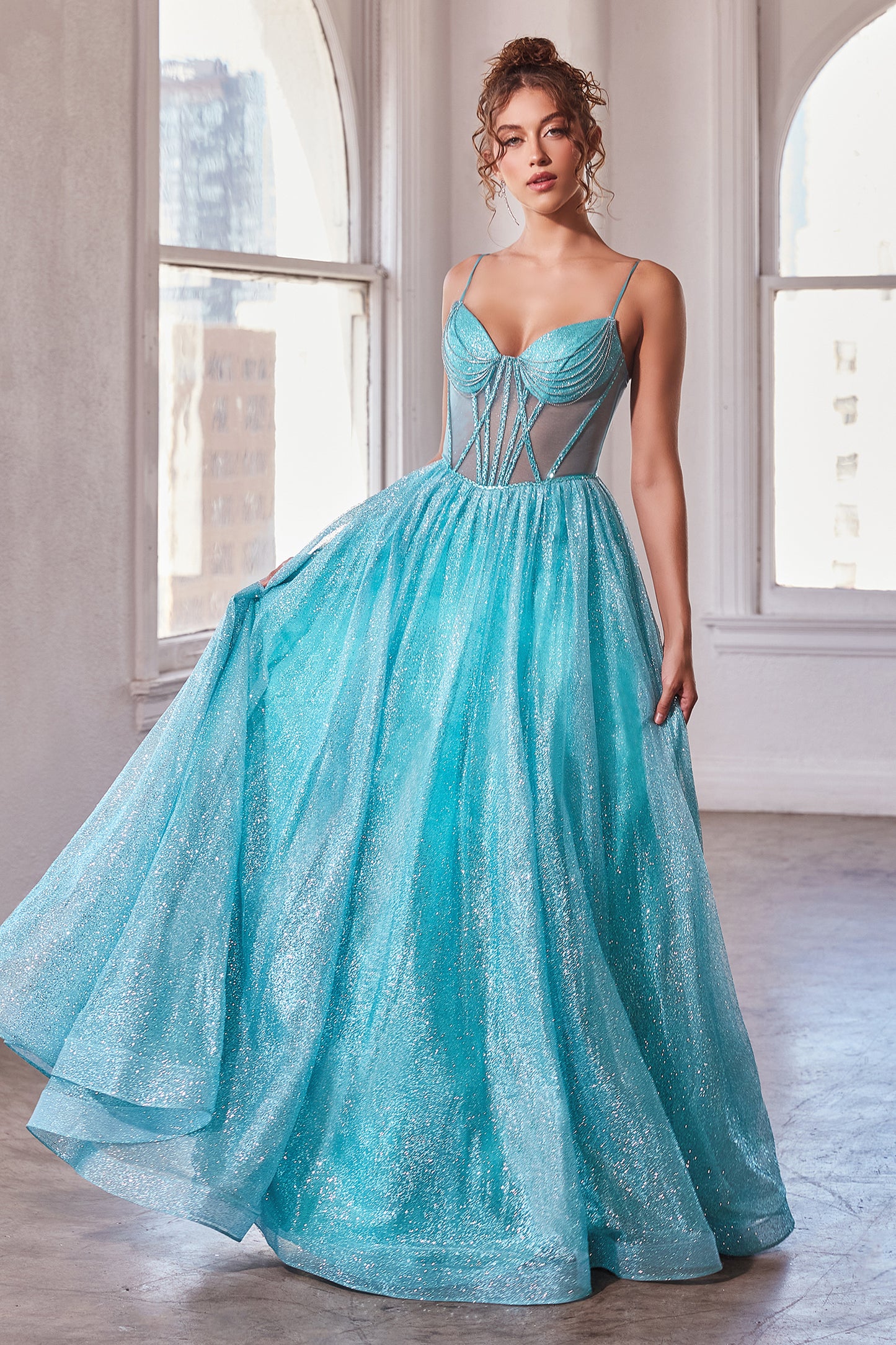 AEGEAN GOWN - GLITTERED BALL GOWN