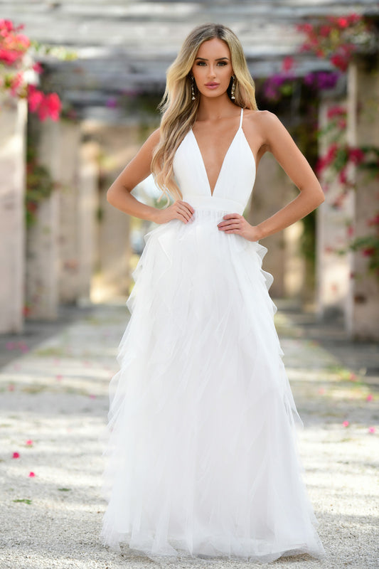 Alances Maxi  Dress - White