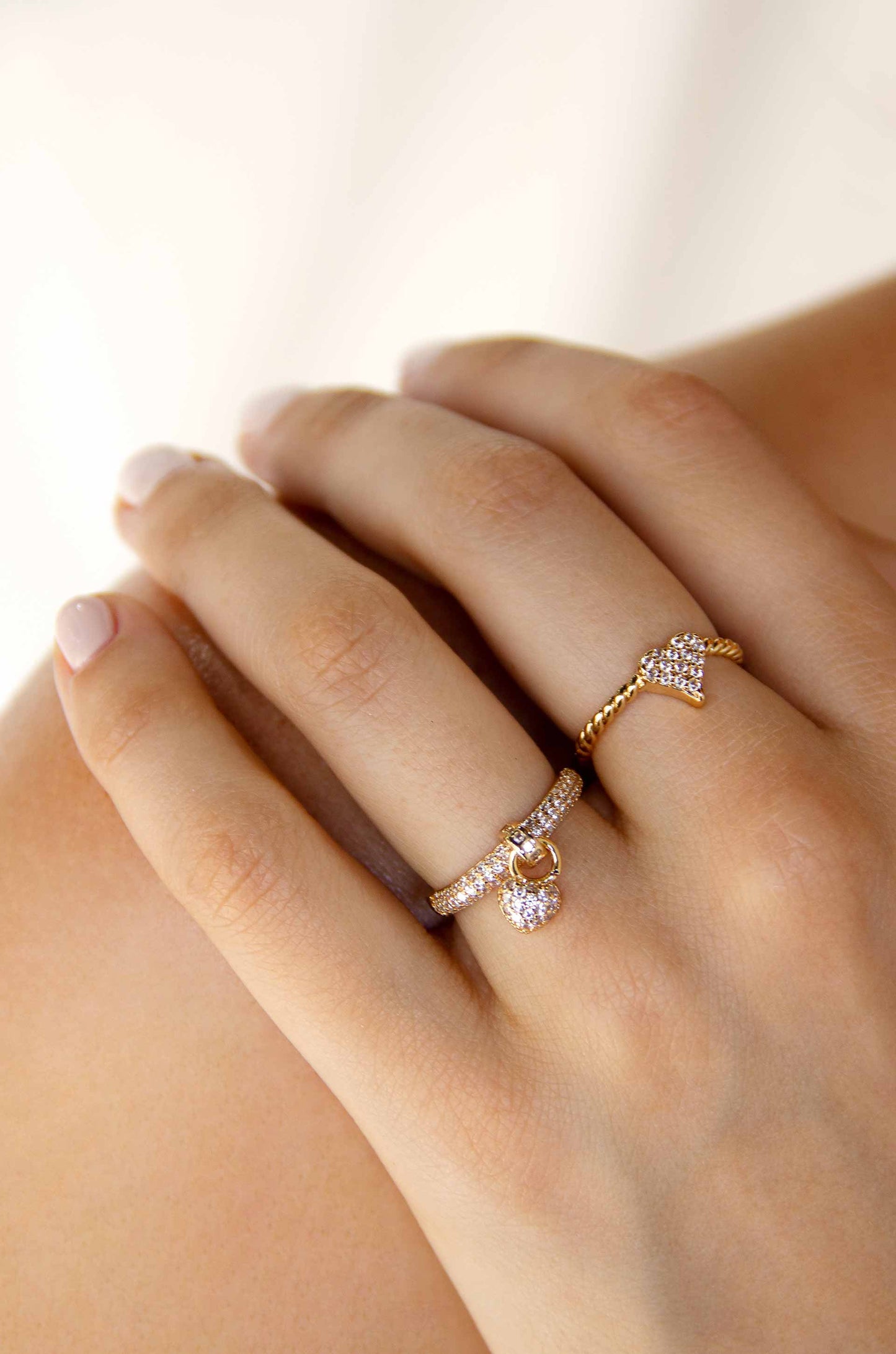 Love Locked Crystal Ring Set