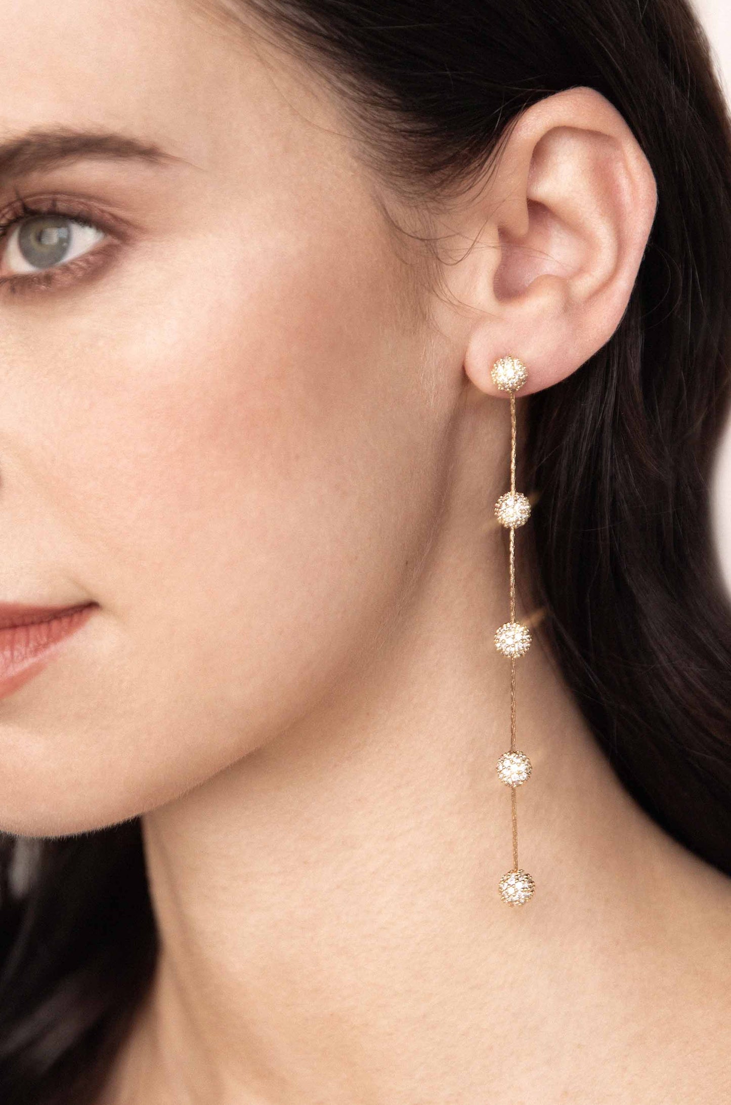 Crystal Ball Drop Earrings