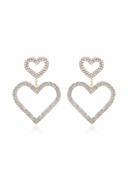 Double Trouble Heart Crystal Earrings