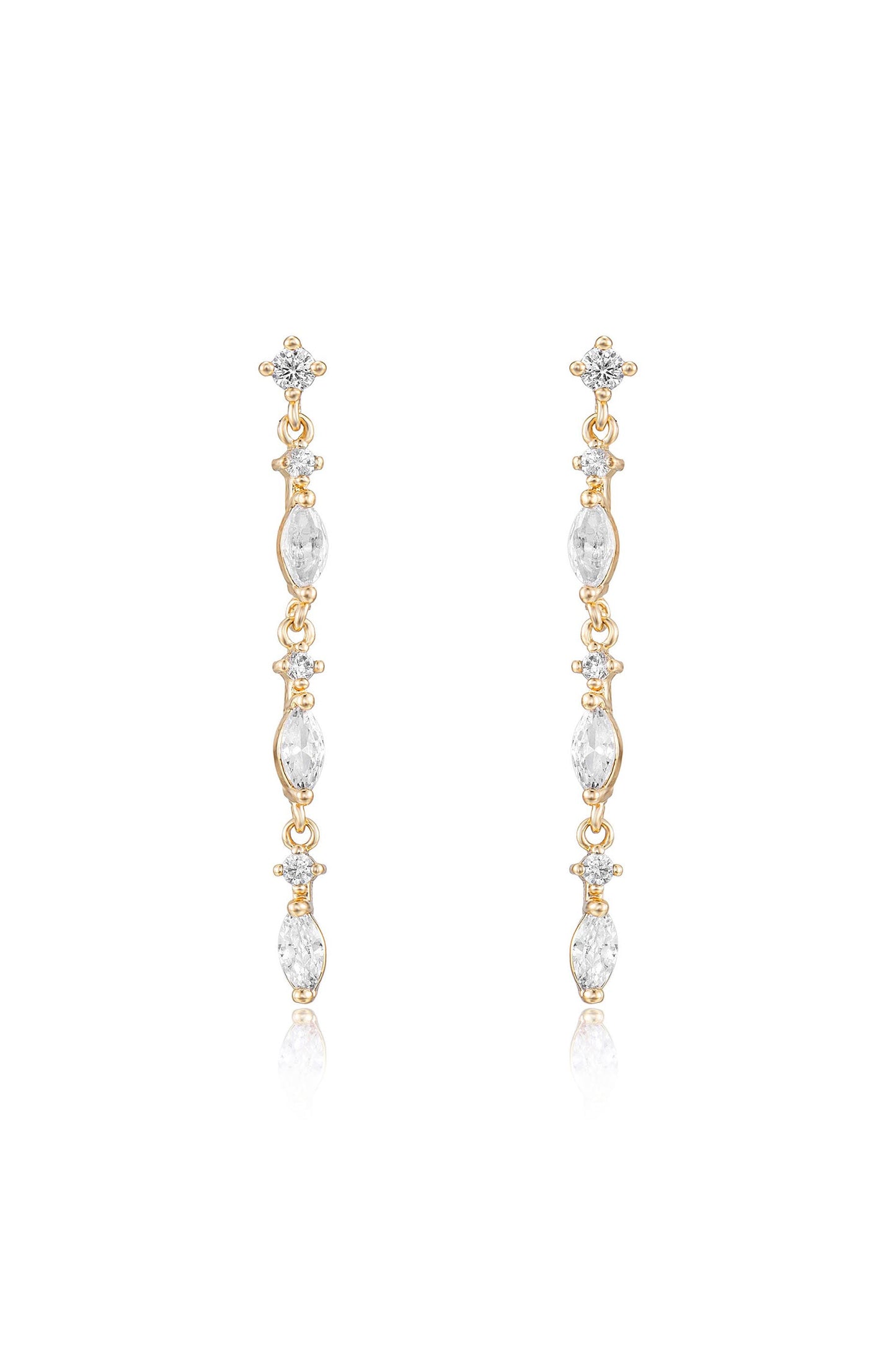 Dainty Linear Crystal Drop Earrings