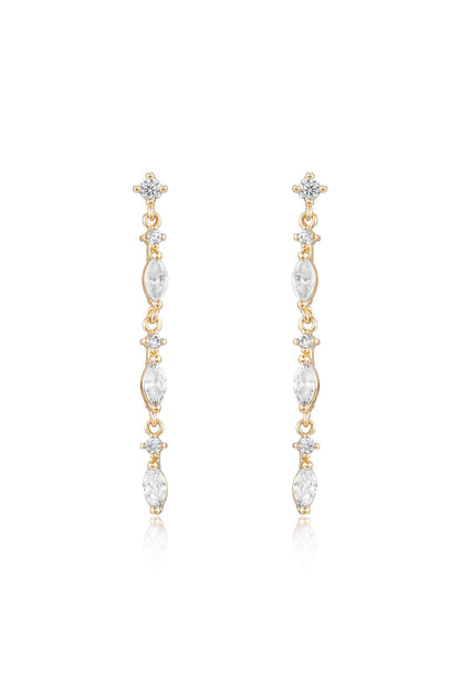 Dainty Linear Crystal Drop Earrings