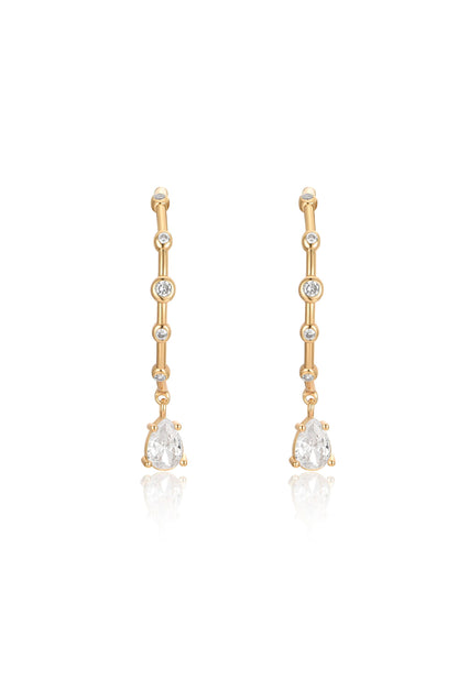 Delicate Crystal Charm Hoop Earrings