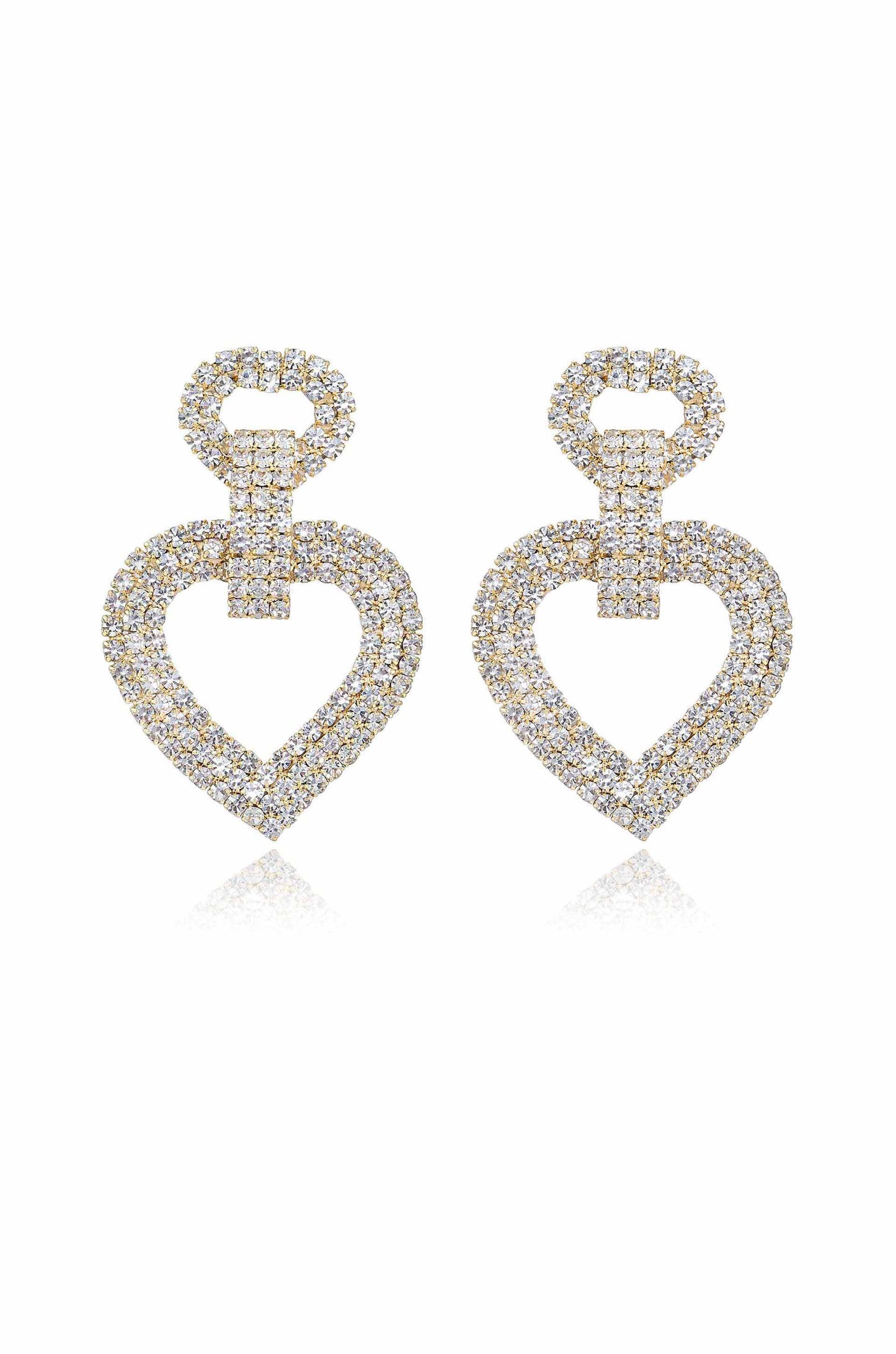 Dove Drop Heart Crystal Earrings