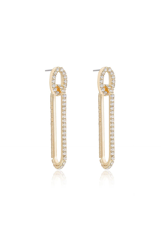 Crystal Paperclip Earrings