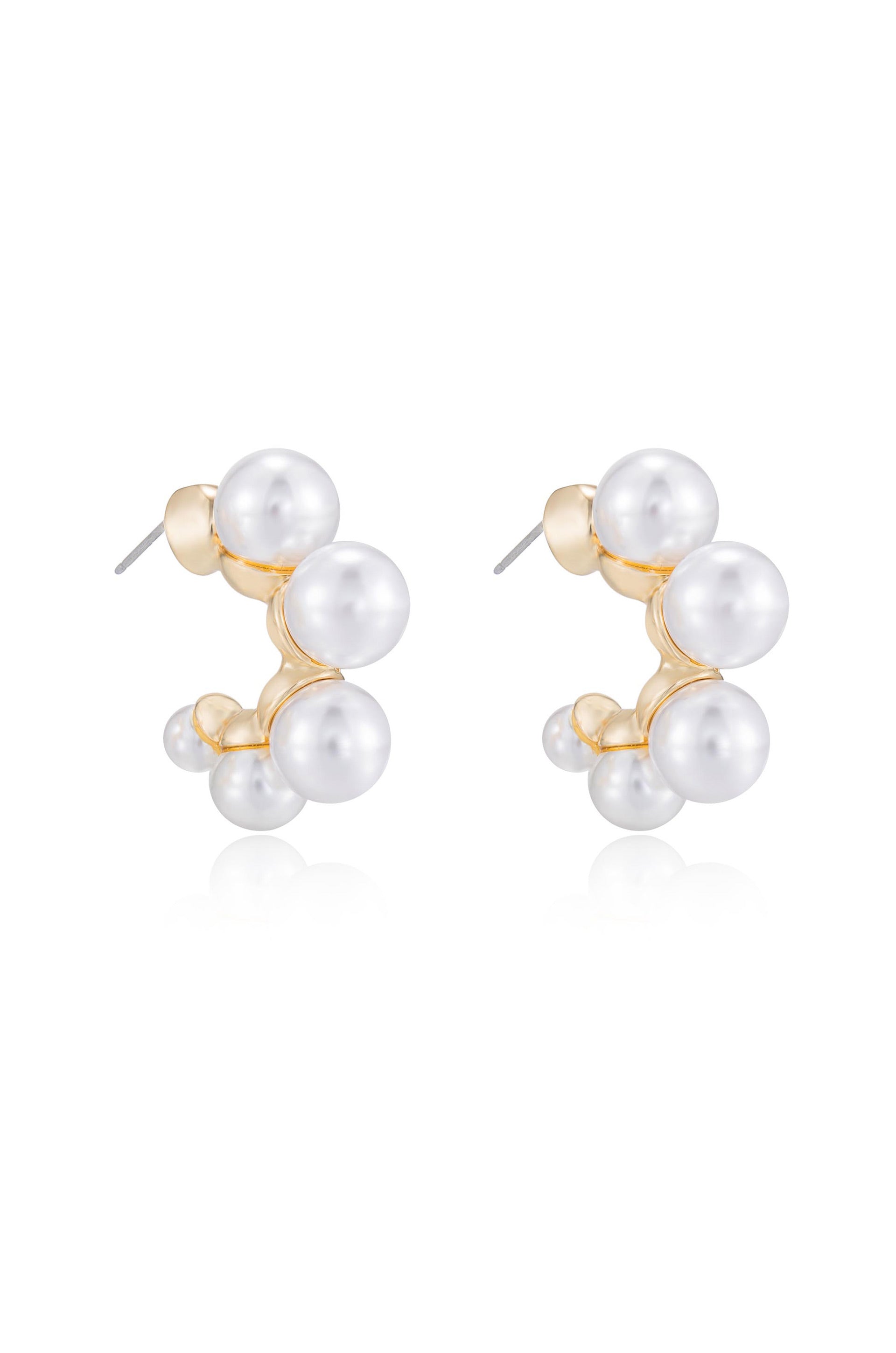 Gold and Pearl Hoop Earrings - Shine Hoop Earrings cheapest