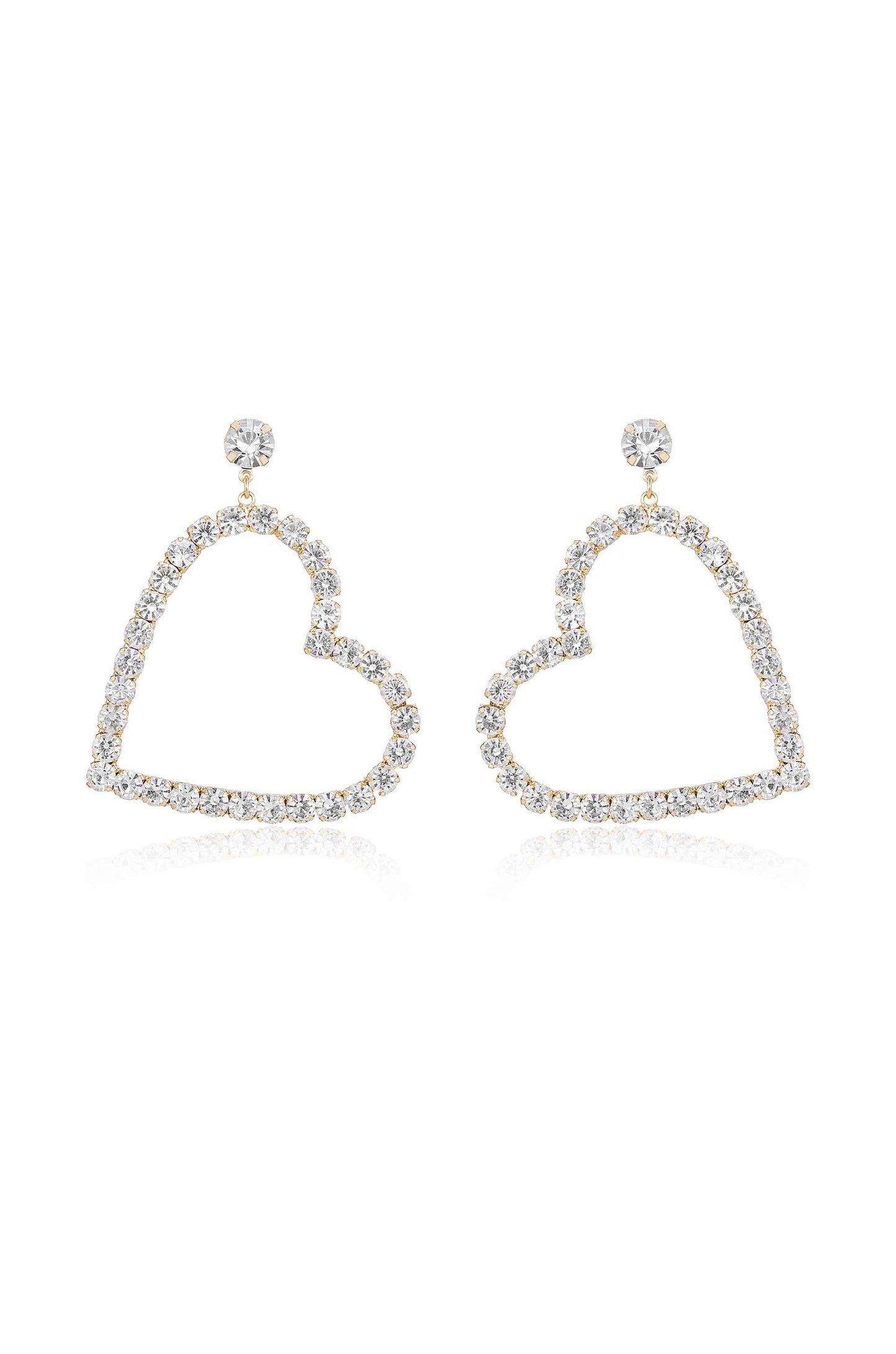 Falling in Crystal Love Dangle Earrings