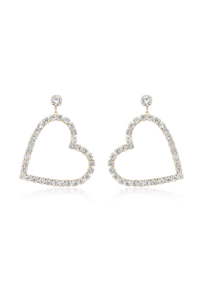 Falling in Crystal Love Dangle Earrings