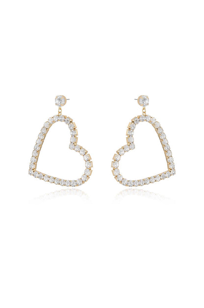 Falling in Crystal Love Dangle Earrings