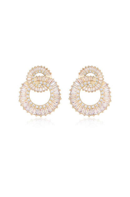 Rotating Circles Crystal Earrings