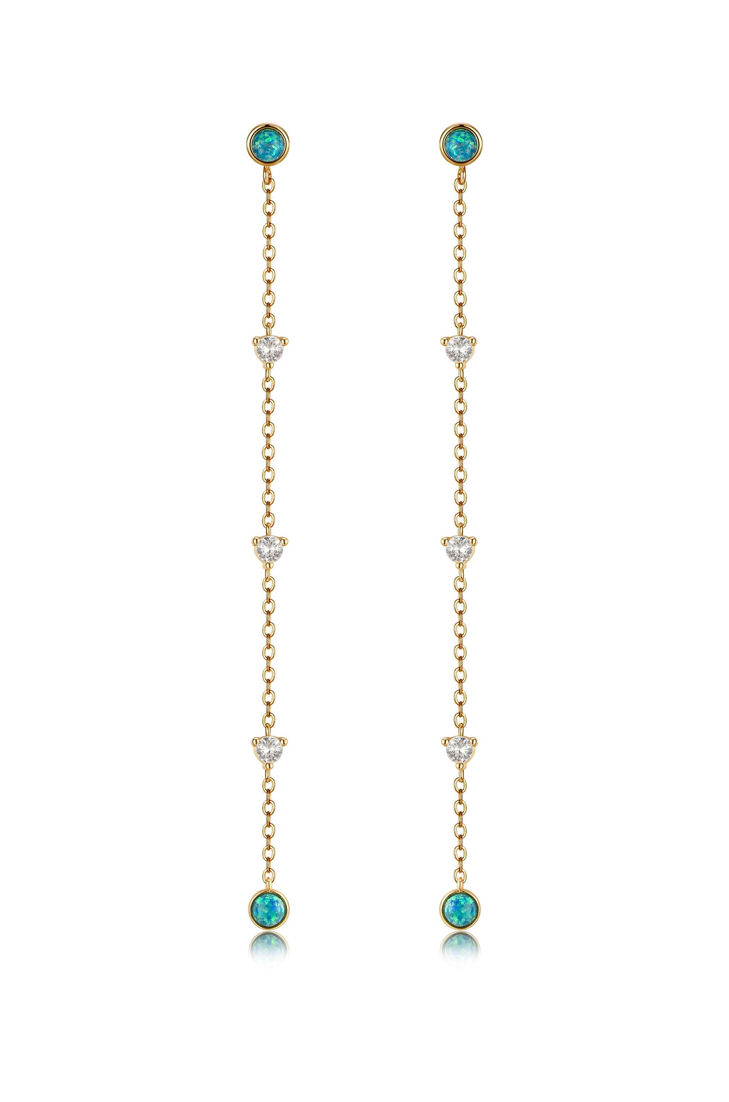 Green Kyocera Opal Drop Earrings