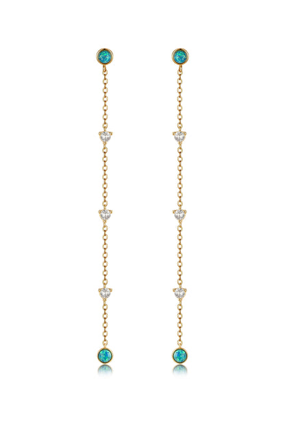 Green Kyocera Opal Drop Earrings