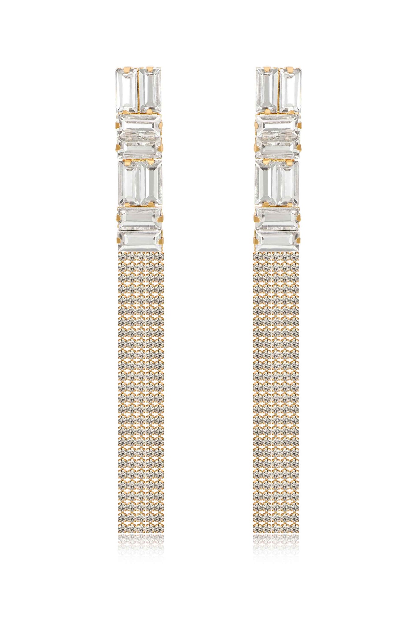 Art Deco Crystal Chain Dangle Earrings