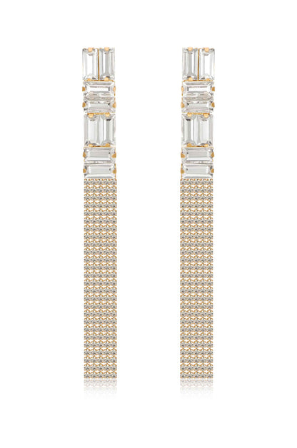 Art Deco Crystal Chain Dangle Earrings