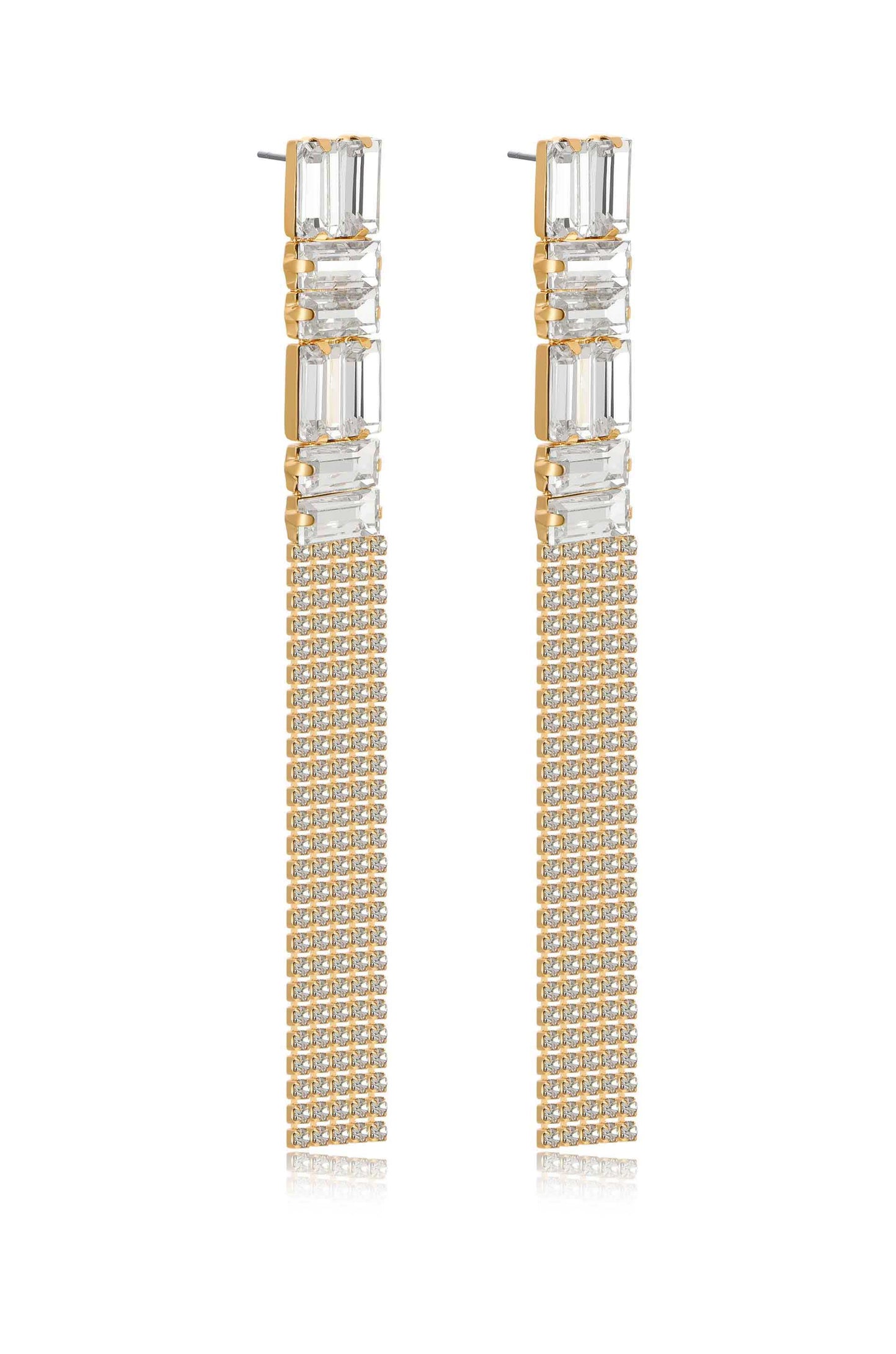 Art Deco Crystal Chain Dangle Earrings