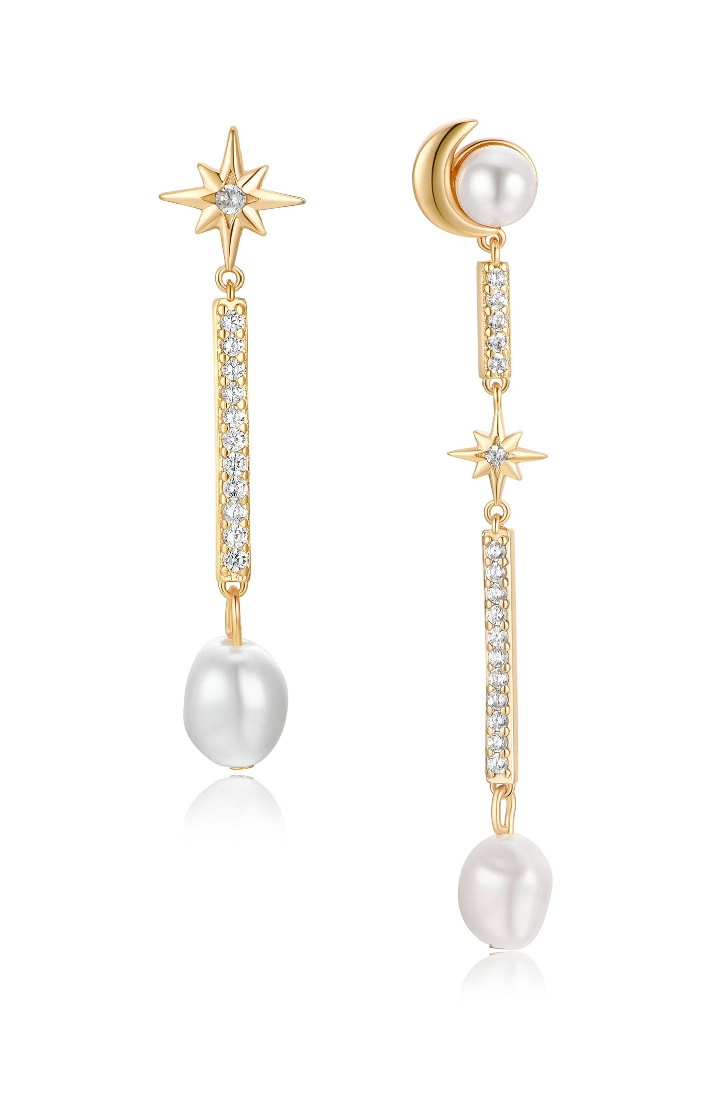 Celestial Pearl Dangle Earrings