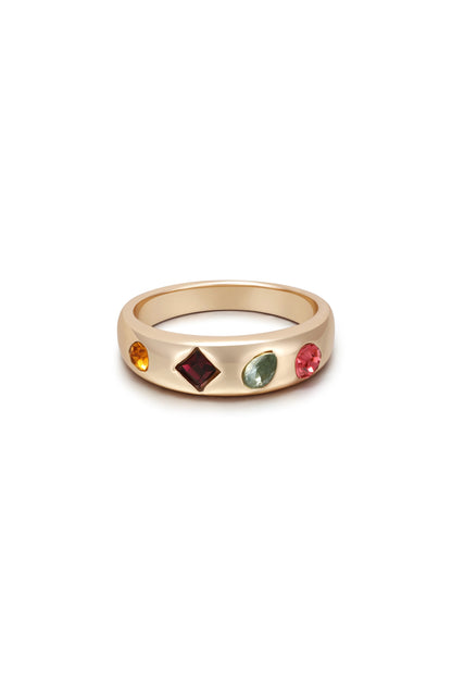 Lively Rainbow Crystal Ring