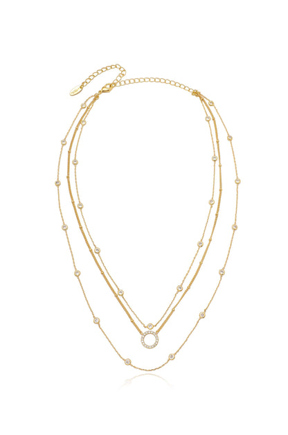 Monroe Crystal Strand Layered Necklace