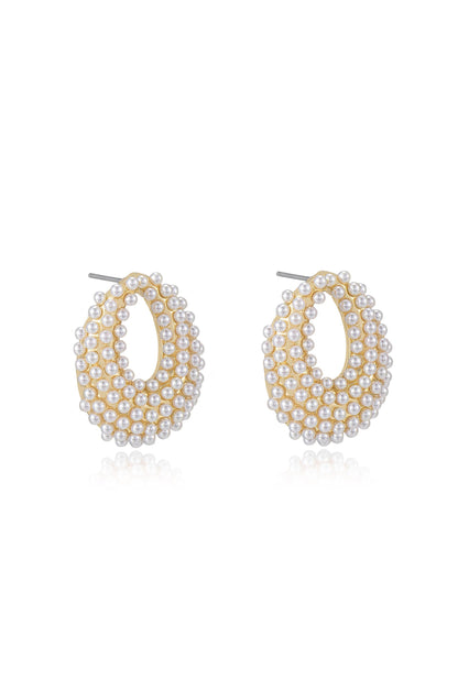 Classic Pearl Cluster Stud Earrings