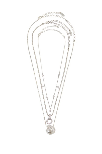 Dainty Crystal Trio Necklace Set