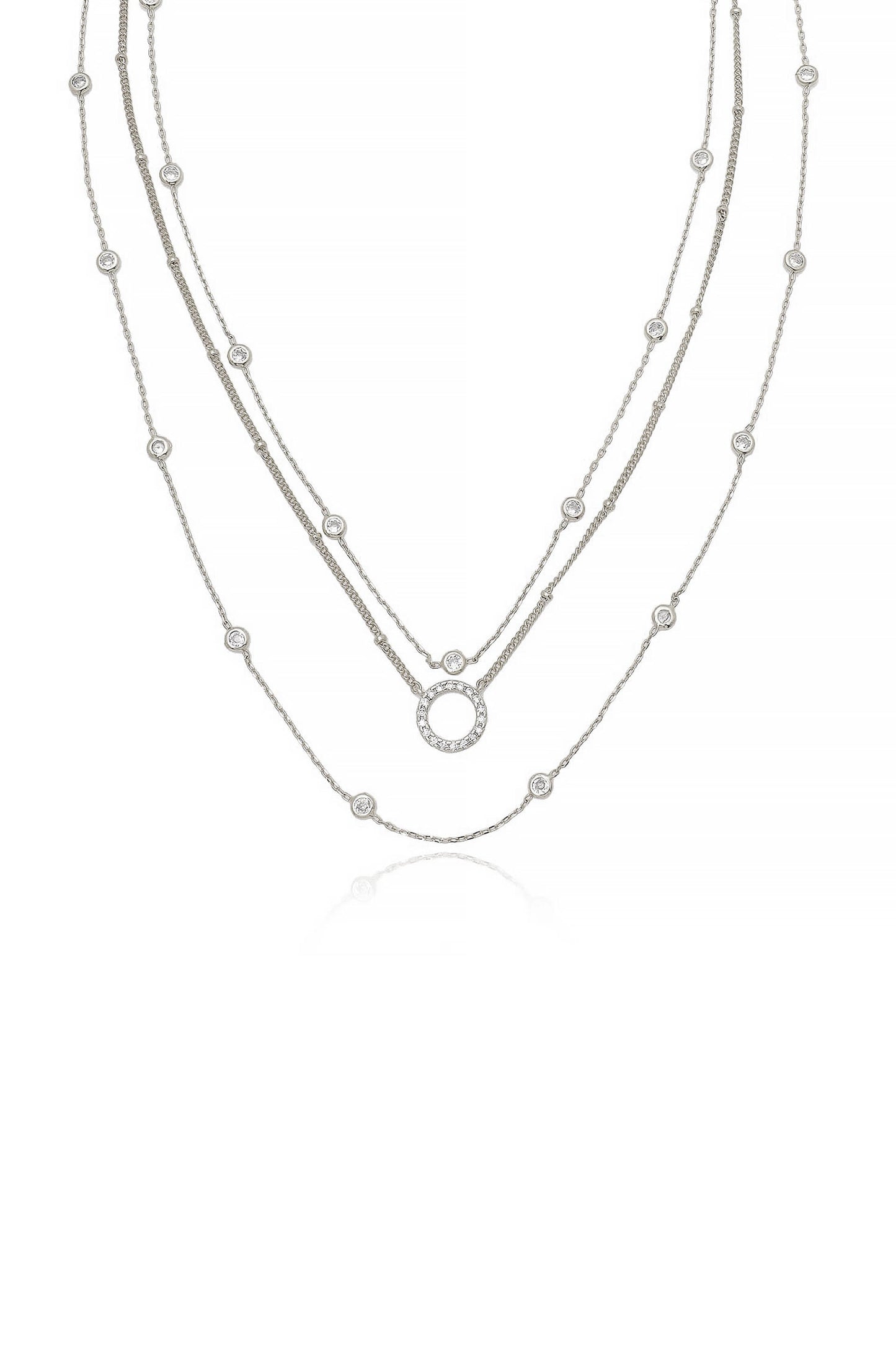 Monroe Crystal Strand Layered Necklace