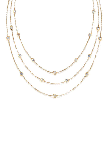 Perfect Crystal Dotted Layered Necklace