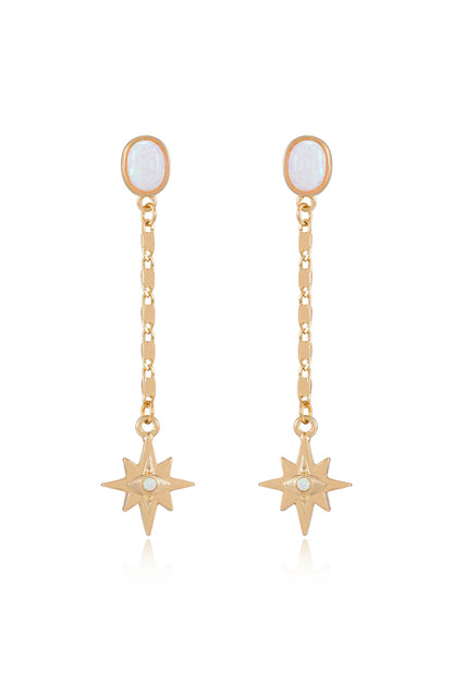 Celestial Opal Star Drop Earrings