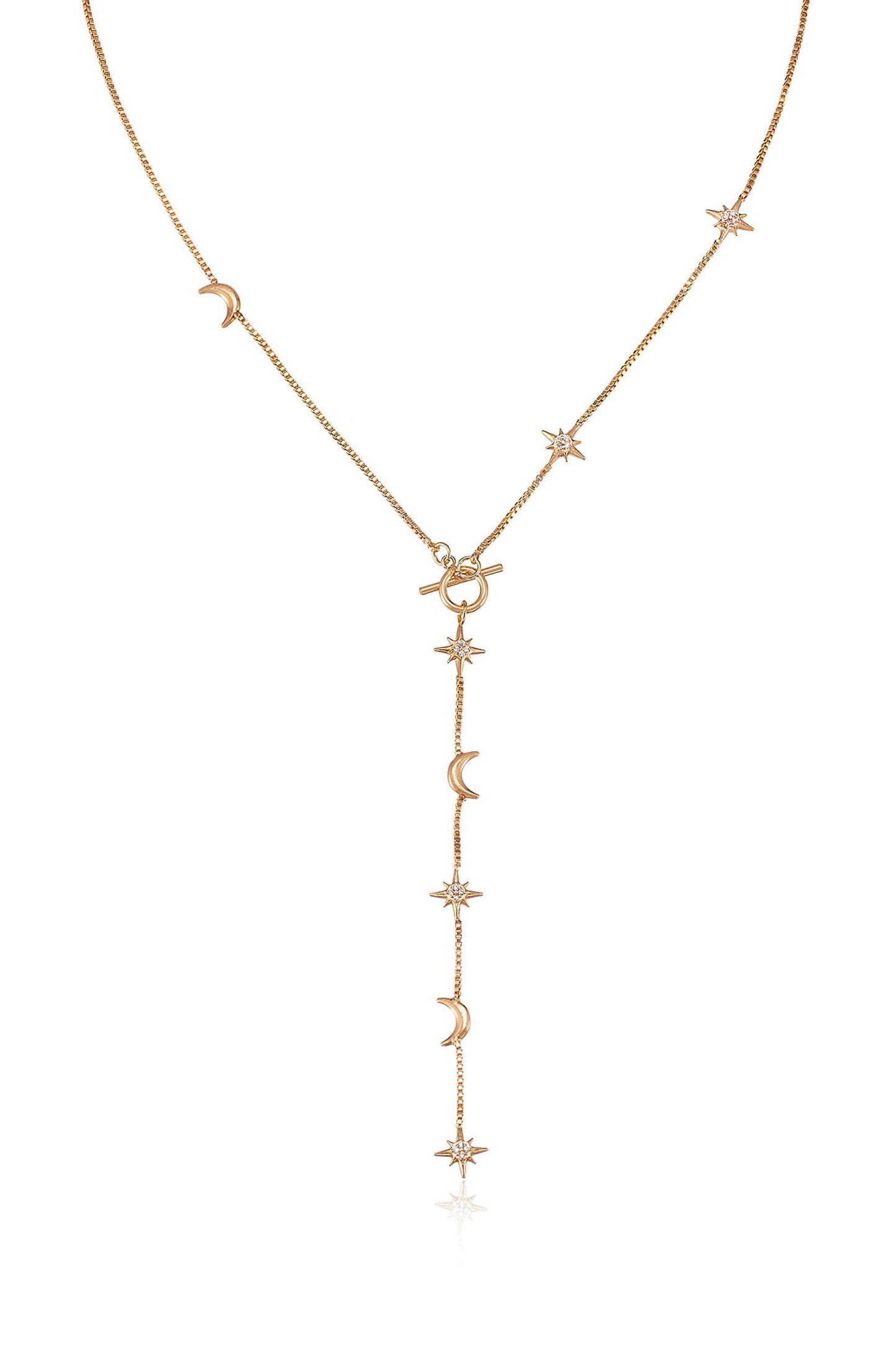 Delicate Celestial Lariat Necklace