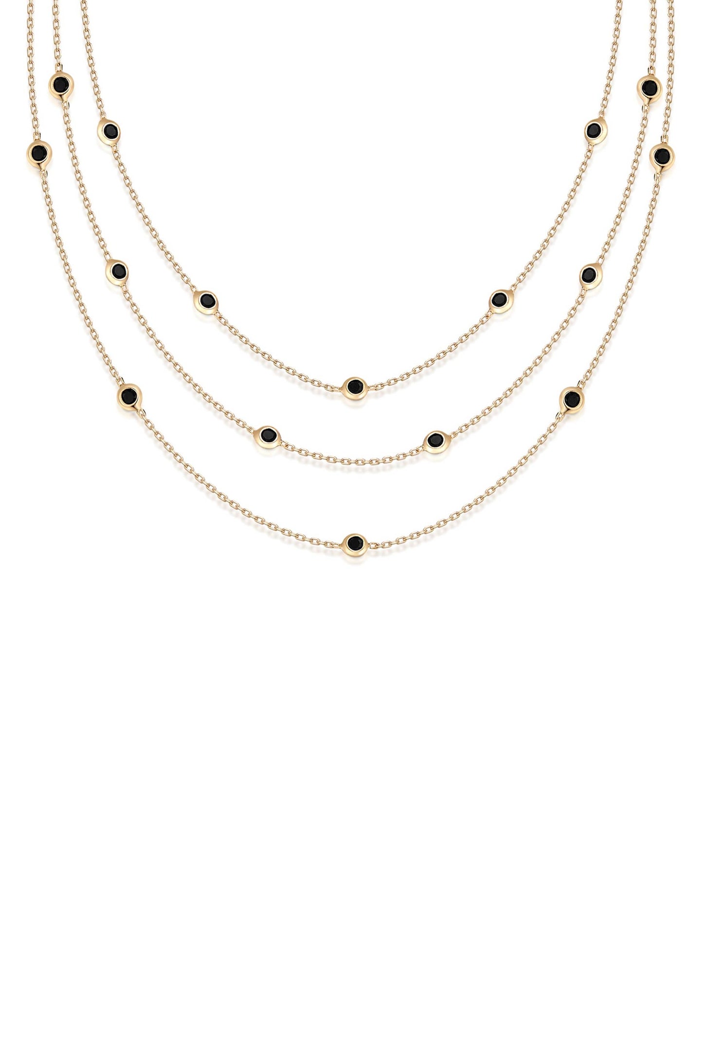 Perfect Crystal Dotted Layered Necklace