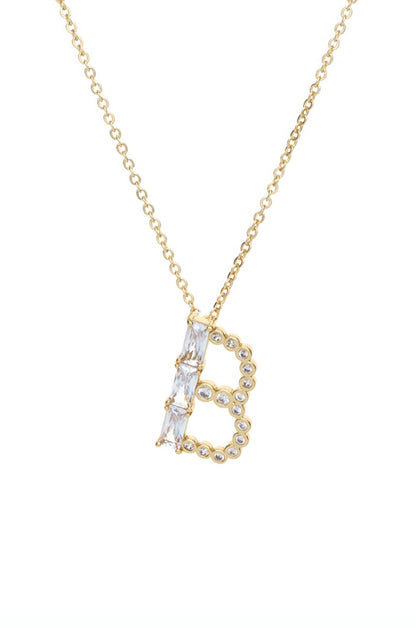 Mixed Crystal Initial Necklace