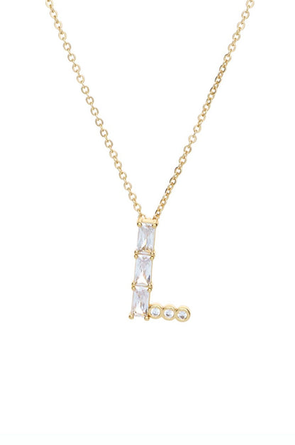 Mixed Crystal Initial Necklace